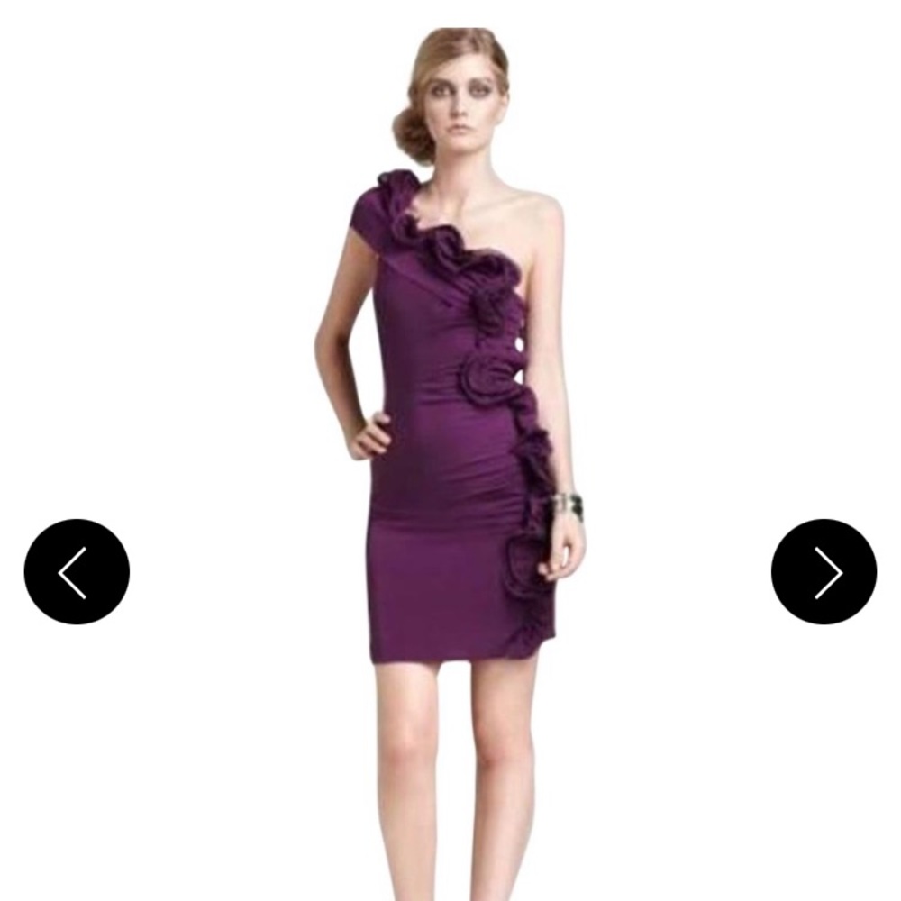 Catherine Malandrino Off Shoulder Silk Dress